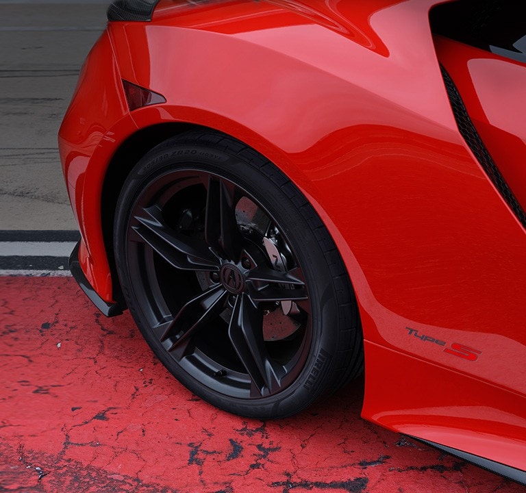 Acura 2022 NSX Type S 5-spoke rear wheel close up 